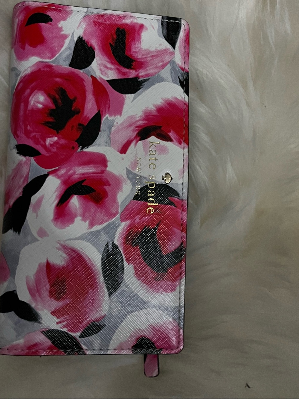 KATE SPADE Floral Zip-Front Women's Wallet - Pink Rose - NWOT